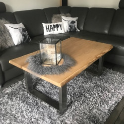 Kundenprojekt: Couchtisch aus einem Eichenbohlen-Set!